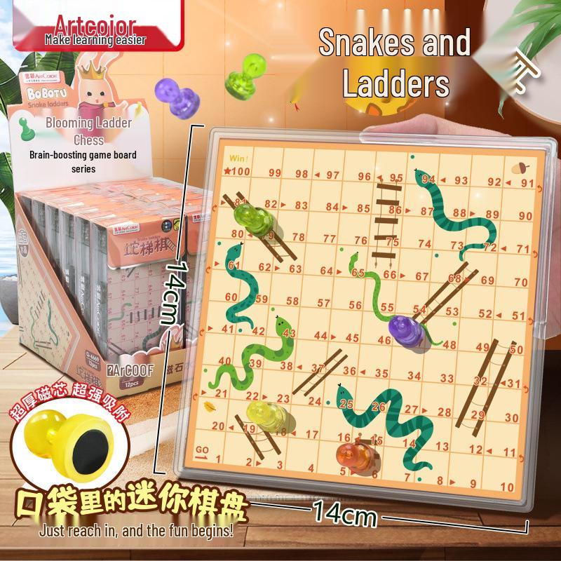 Portable Magnetic Ludo and Go-Moku Educational Chess for Kids and Parents