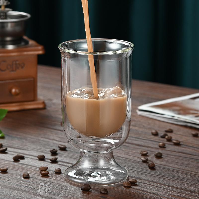 

High value transparent glass iced latte coffee cup cold drink cup beverage cup goblet juice cup 250ml