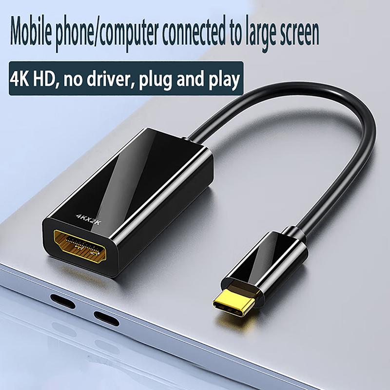 1Pc Type C To Hdmi4K Video Cable Converter Usb3.1 Type-C To Hdmi-Compatible Adapter Cable Phone Screen Adapter For Pc Laptop