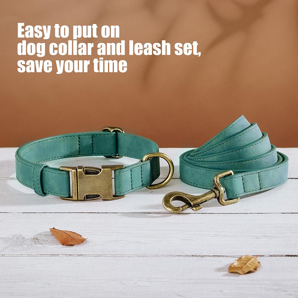 Регульований нашийник і повідець для собаки зі шкіри PU, міцний мотузковий повідець для домашніх тварин, нашийник, м'який для маленьких, середніх, великих собак, бульдогів