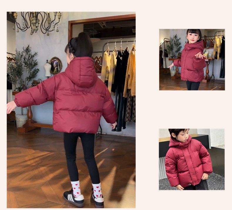 2025 Autumn/Winter Kids' Thick Hooded Down Jacket - Stylish Outerwear for Boys and Girls