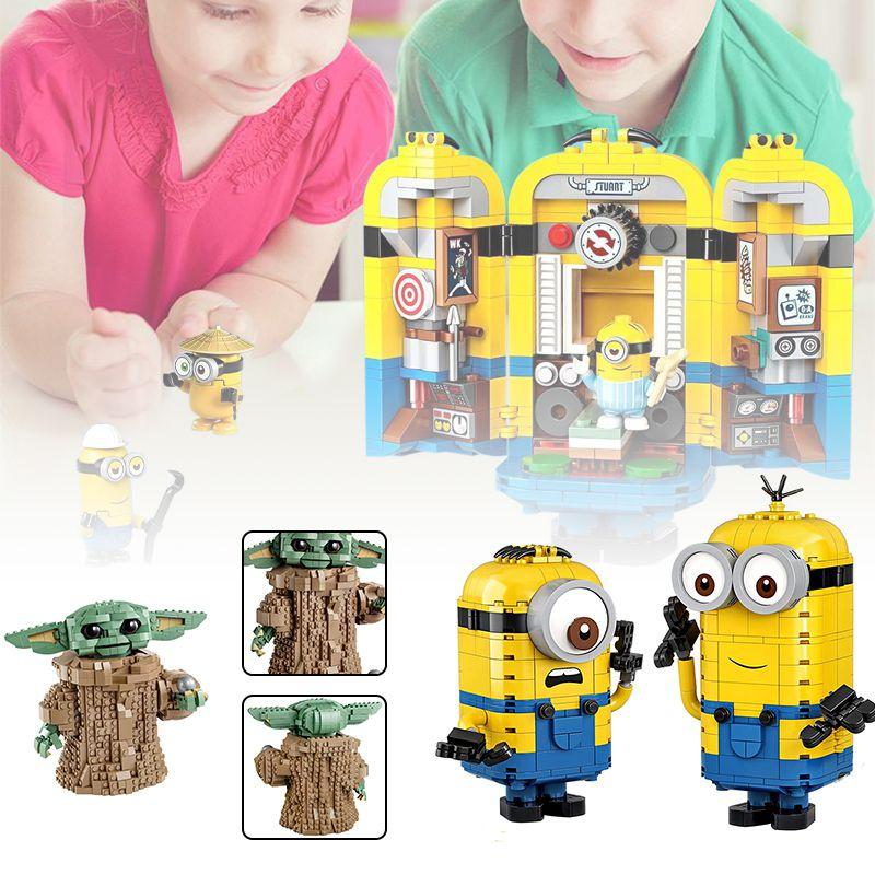 Guerras A Criança Estelar Baby Yoda Minions Bloco de Construção Brinquedos Educativos Infantis