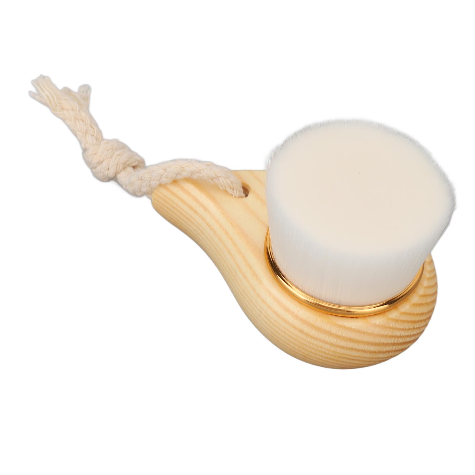 

Щетка для чистки лица с ручкой из бука, щетина из мягкого волокна, ручная деревянная щетка для умывания лица с кольцом для подвешивания