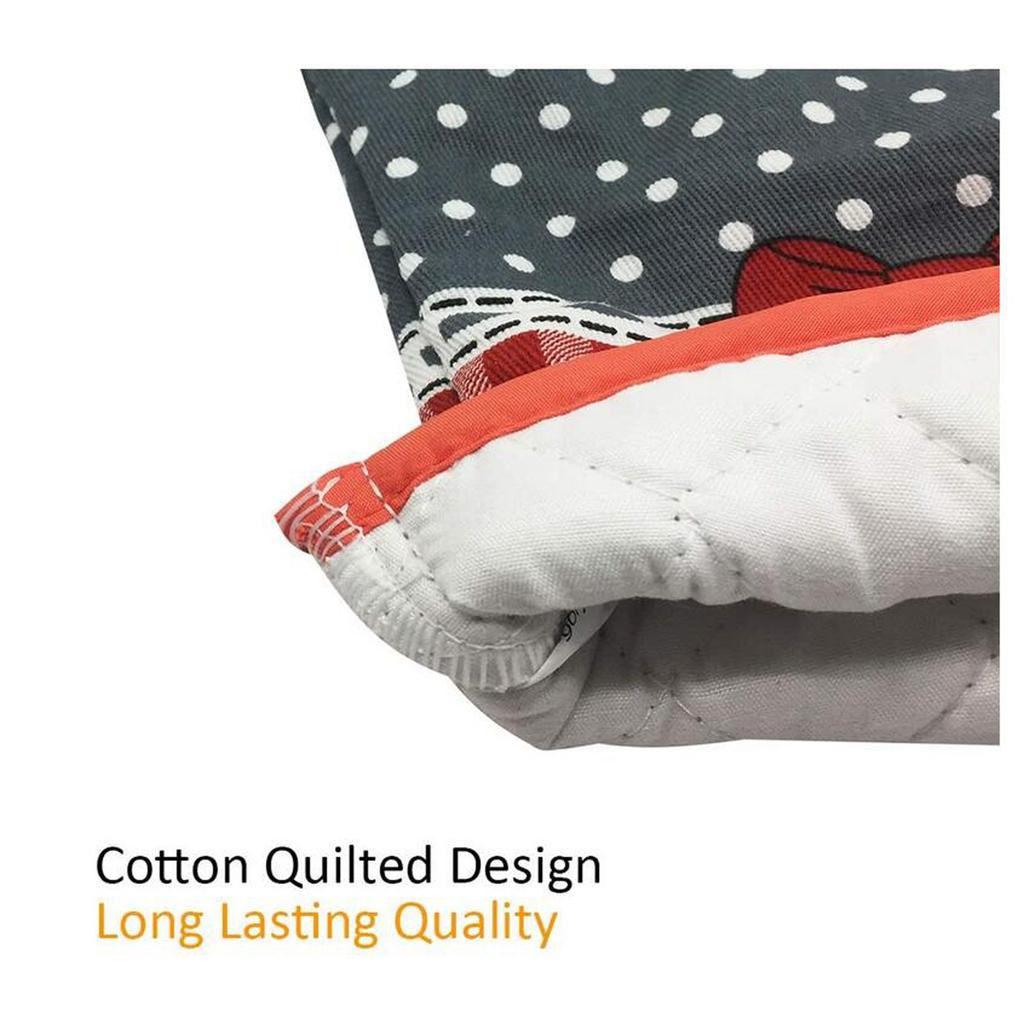 Küche Kochen Baumwolle Mikrowelle Ofen Handschuhe Mitts Topf Pad Hitzegeschützt Beige