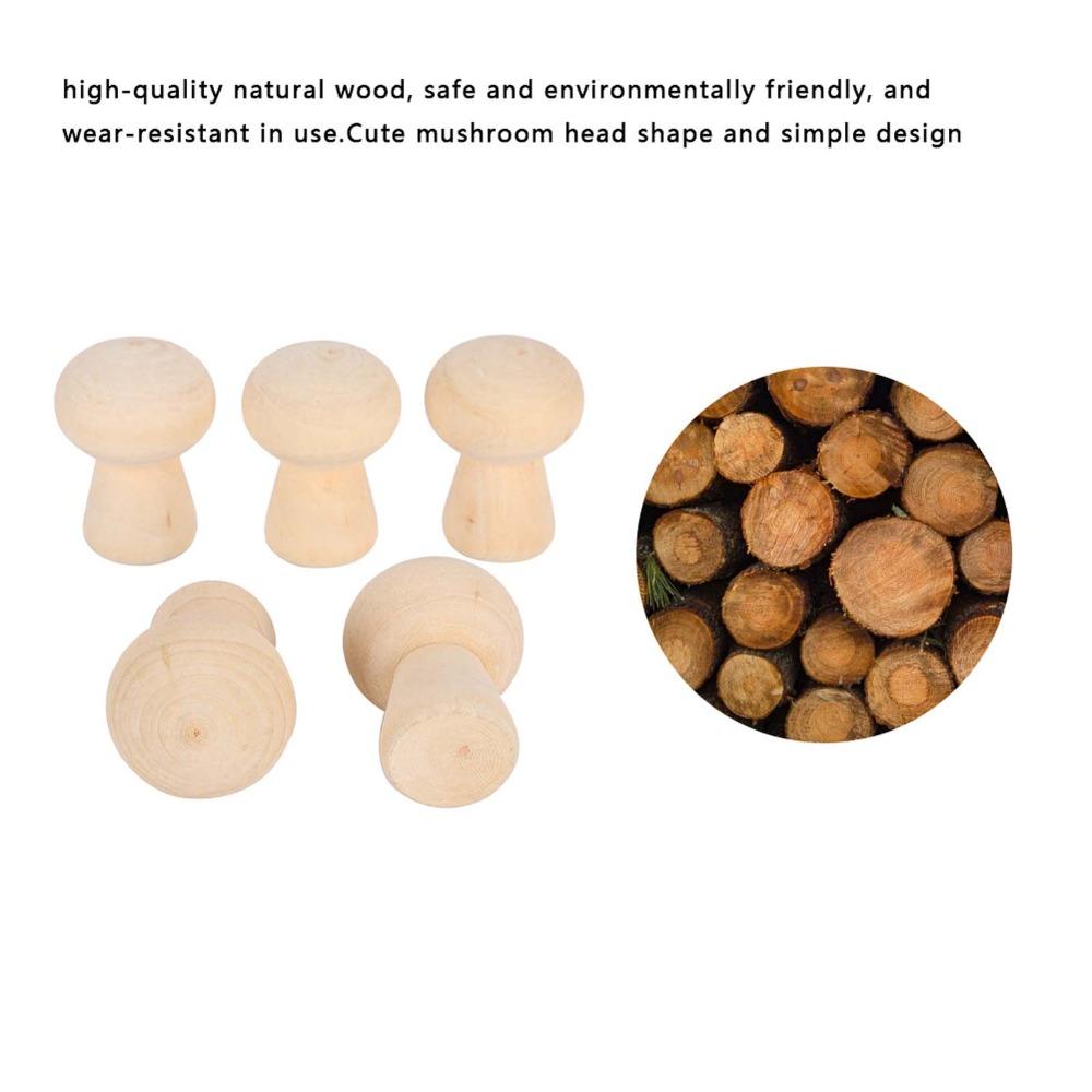 20PCS Unfinished Wood Wood Mushroom Head Mushroom Paintable Wooden Peg Dolls Hand Painted Unfinished DIY Decoration DIY Projects