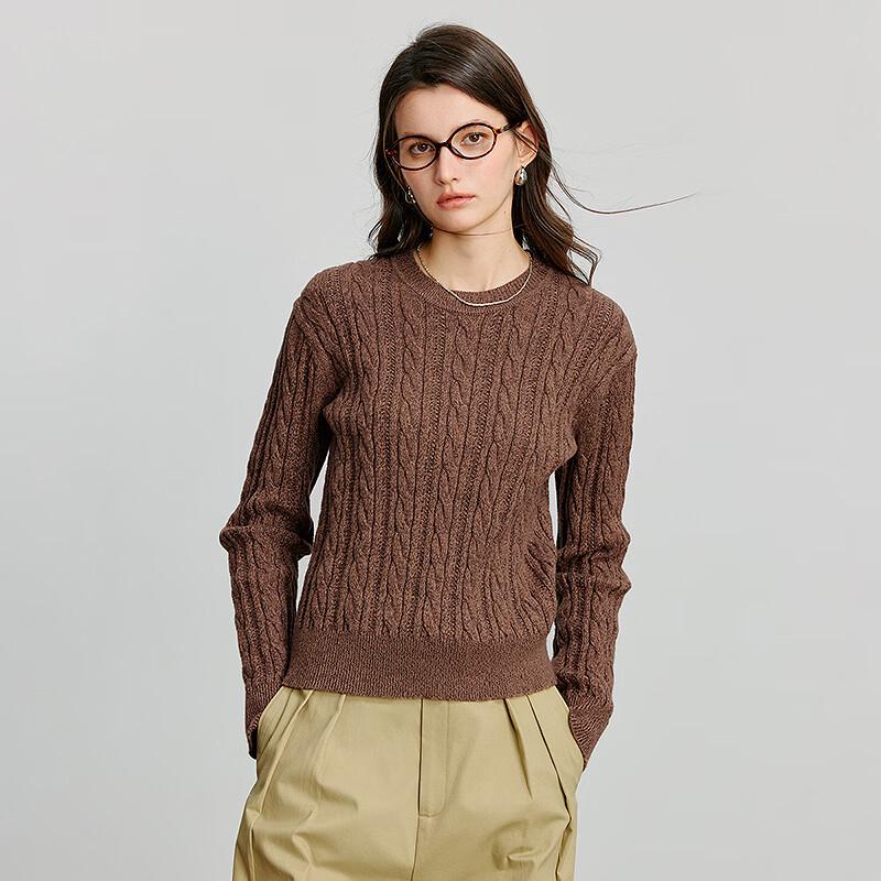 Damen Retro Zopfmuster Faux Zweiteiler Polo Pullover