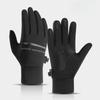 Outdoor Cycling Sports Gloves for Men Windproof Waterproof Fleece  Warm  Touch Screen Zipper Gloves for Autumn and Winter