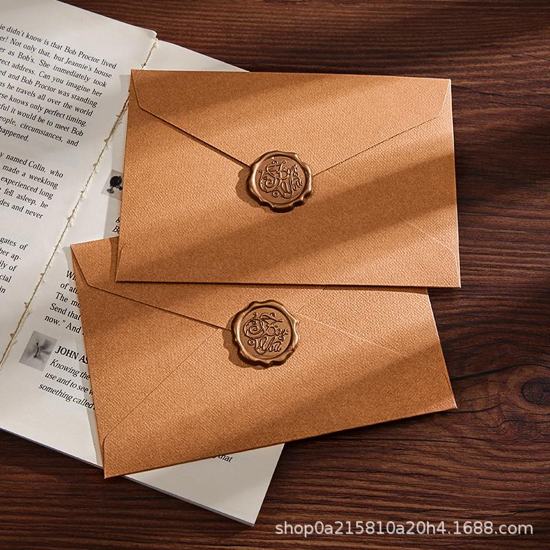 Verdickter Leinenmuster Umschlag Chinesischer Stil Briefpapier Set Retro Romantischer Stil Rindsleder Spezialpapier Retro Umschlag