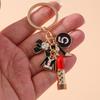 Fashion Enamel Mini Higheel Hat Keychain Lipstick Bowknot Key Rings Pendant for Key Holder Women Girl Handbag Decor Jewelry Gift