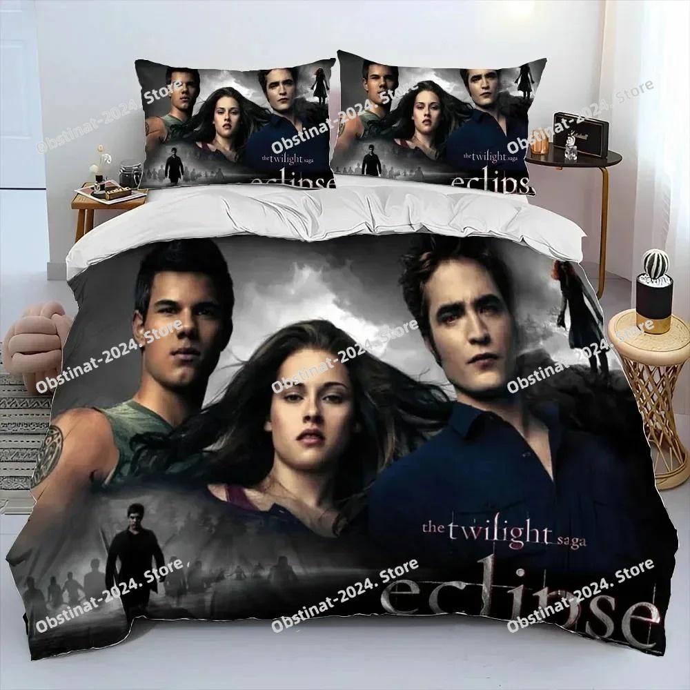3D Biss zum Morgengrauen HD Bedruckte Bettdecke Bettwäsche-Set, Bettbezug Bett-Set Steppdeckenbezug Kissenbezug, King Queen Größe Bettwäsche-Set Kind