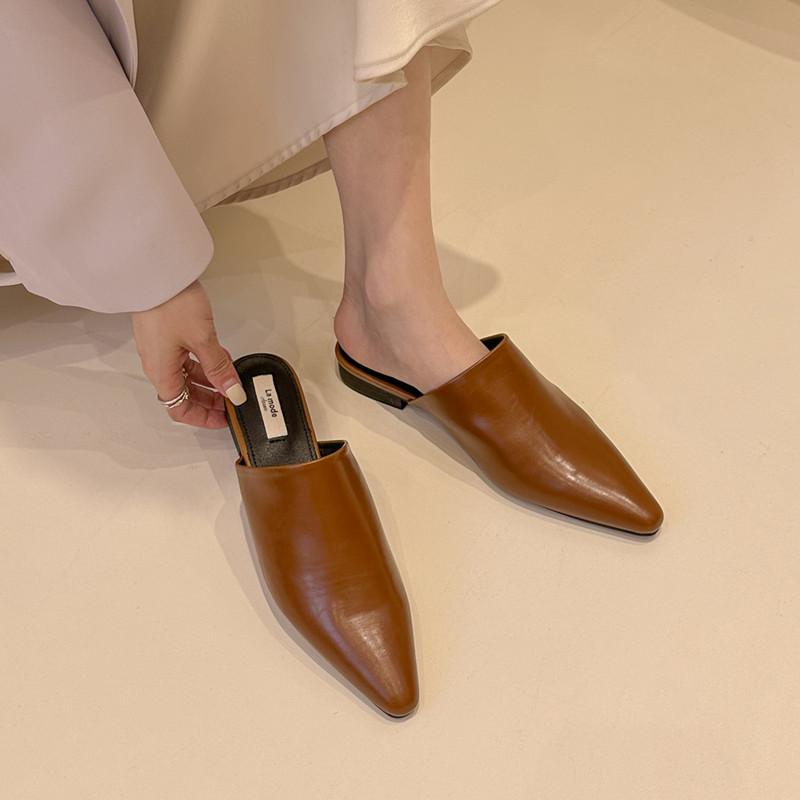 Fashion Bailamos 2025 Brand New Flats Lady Sandals Slippers Slip On Pointed Toe Women Mules Outdoor Slipper Shoes Woman Slides Mujer