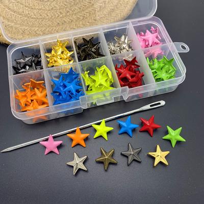 1 Box Fashion Five-pointed Star Claw Nails Box Clothing Shoes Bag Leather Clothing Accessories Candy Color Claw Nails