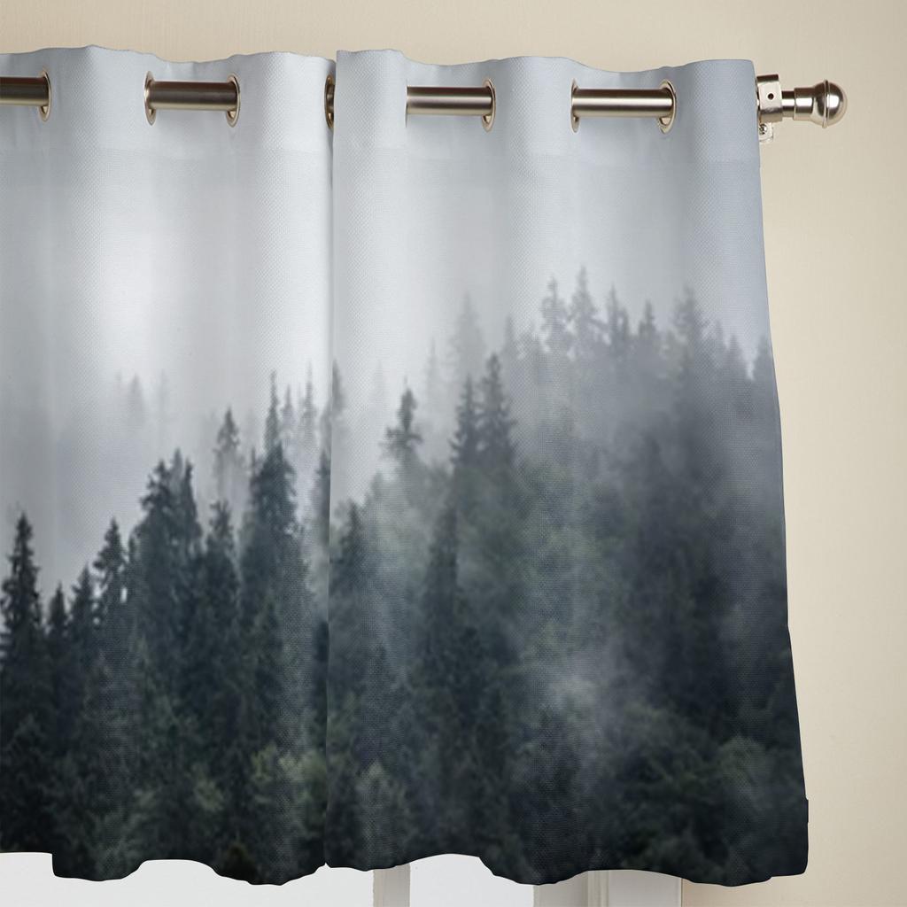 Misty Foggy Mountain Landscape Window Curtains For Living Room Bedroom Luxury Modern Kitchen Curtains Fabric Drapes