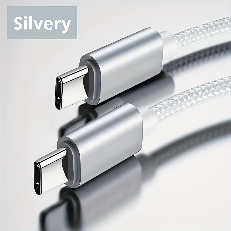 

60W Quick Charger Type C To Type C 1M 2M 3M Cables PD Fast Charger Data Cable 1m серебряный