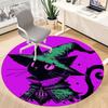 1pc Witch Cat Office Round Area Rug, Indoor Mat Suitable ForOffice, Under Office Chairs Bedroom Living Room Home Decor, Room Deco q119