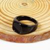 Square Retro Black Rings Jewelry Glass Stone Rings Simple Black Stone Square Ring  Funerals
