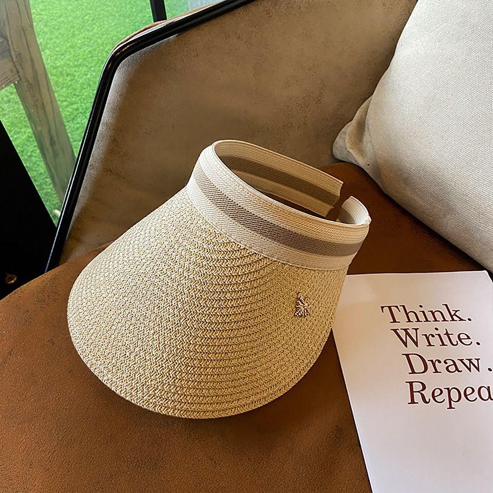 Sunscreen Sun Caps Straw Braid Visor Hat Portable Top Air Cap Outdoor