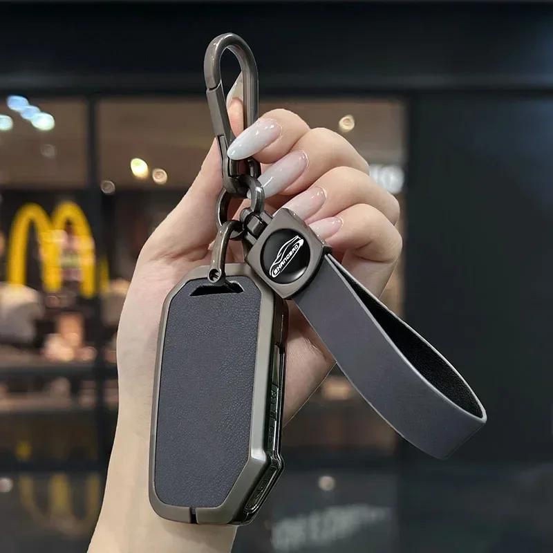 Zinc Alloy Leather Car Remote Key Case Protector Bag For Kia Sportage R Gt Stinger Sorento Ceed Cerato Forte Niro Soul Telluride
