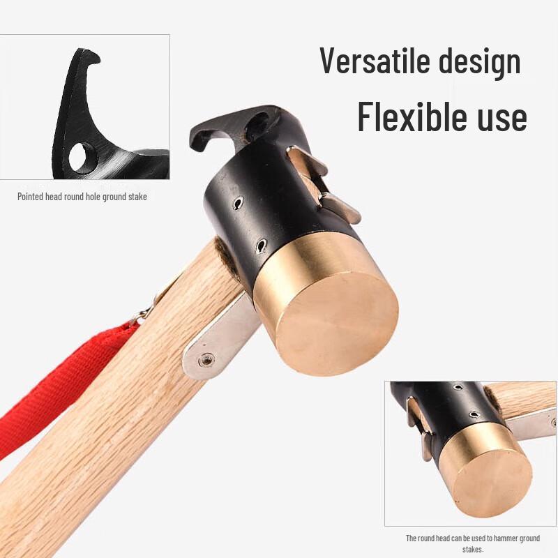 ZISIZ Outdoor Camping Hammer with Nail Puller