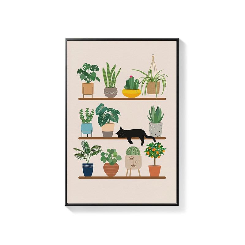Bathroom Decorative Painting Cat American Retro Toilet Bathroom Canvas Painting Wall Art Poster for Modern Bathroom Home Decor