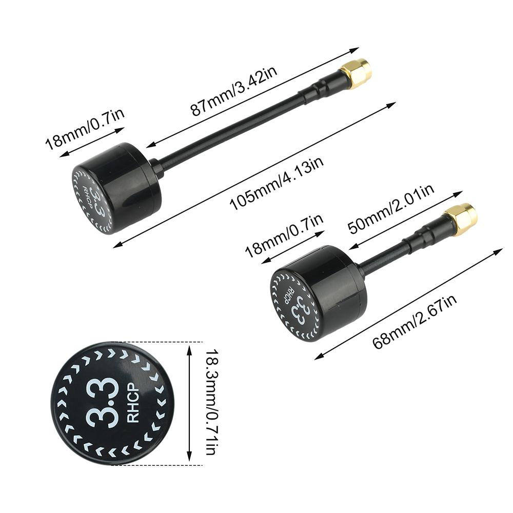 3.3G Antenna RHCP 4.5dBi High Gain SMA/RP-SMA for RC FPV Drone Model Transmitter Antenna image transmission antenna 68mm 105mm