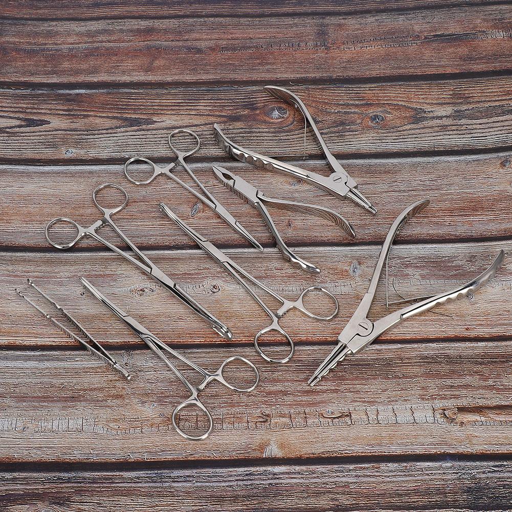 8pcs Professional Stainless Steel Body Piercing Instruments Kit Tools Body Art