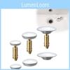 Elegant Silver Finish Brass Sink Stopper Replacement Set With Two Push Top Sizes