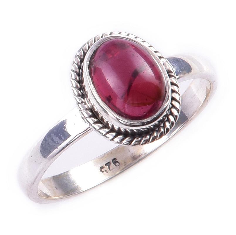 Natural Garnet Gemstone Handmade 925 Solid Sterling Silver Gift Ring Size 8 V7r95