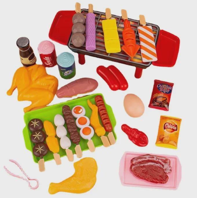 Mini Kitchen Hot Pot & BBQ Toy Set for Kids - Skewer Role Play with Cooking Utensils for Boys & Girls