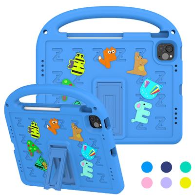 For Apple iPad Air 4 5 4th 5th Gen 10.9 Inch 2020 2022 A2325 A2316 A2588 Case Kids Safe Cartoon Letter Portable EVA Foam Shockproof Stand Tablet Cover