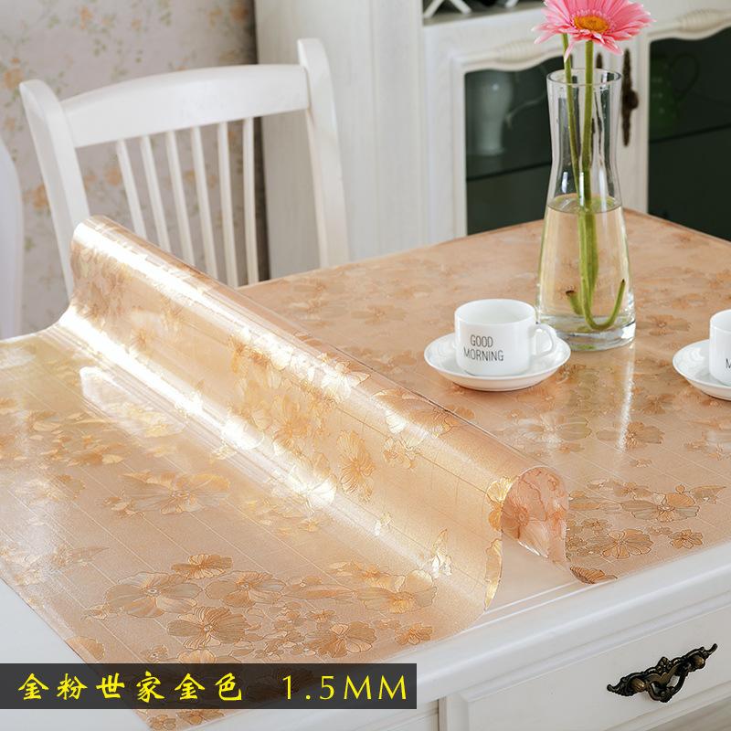 Thickened Tablecloth Waterproof, Oil-Proof And Anti-Scalding Leave-In Pvc Coffee Table Tablecloth Dining Table Mat Frosted Crystal Plate Soft Glass