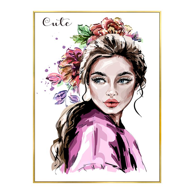 

Модный женский розовый цветок, макияж, постер, скандинавский маникюрный салон, помада, модная красота, холст, картина, настенные панно для девочек, домашний декор 21x30cm No Framed