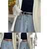 Chic Heart Hole Belt For Students Versatile Pu Material Adjustable Stylish Design