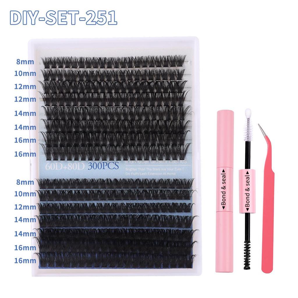 European & American Style Natural Fluffy False Eyelash Set, Single Cluster, Large Capacity Eyelash Extensions