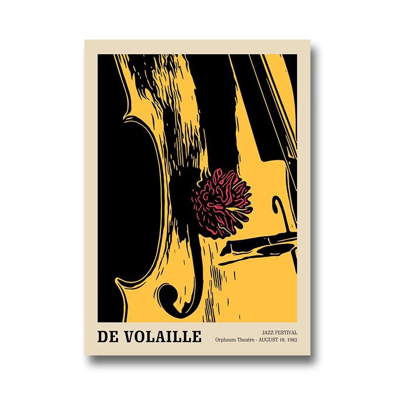 Vintage Jazz Festival Canvas Paintings Retro Jazz Club Poster and Print Wall Art Picture for Living Room Cuadros Home Decoration