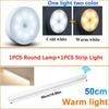 Lampada Rotonda Ricaricabile e Luce Rettangolare LED con Sensore di Movimento Ricaricabile USB per Casa Corridoio Scale Cucina Camera da Letto Luce Rilevatore
