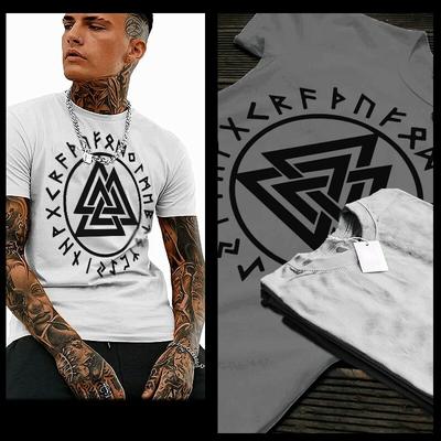 Wikinger T-Shirt Nordisch Nordischer Krieger Nach Walhalla Heidnisch Odin Runen XL Weißes T-Shirt