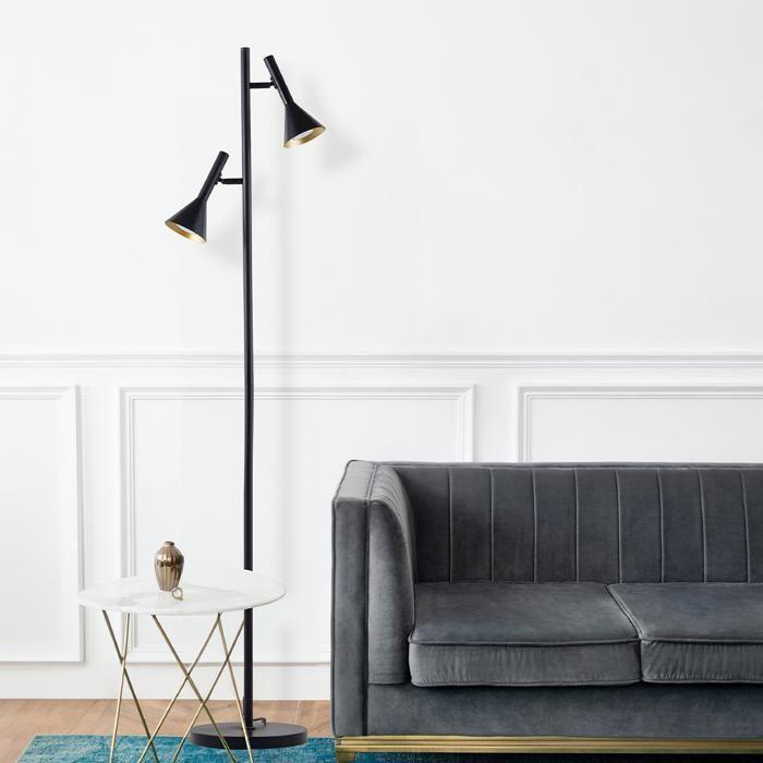 Lampadaire métal 2xGU10 Noir IP20