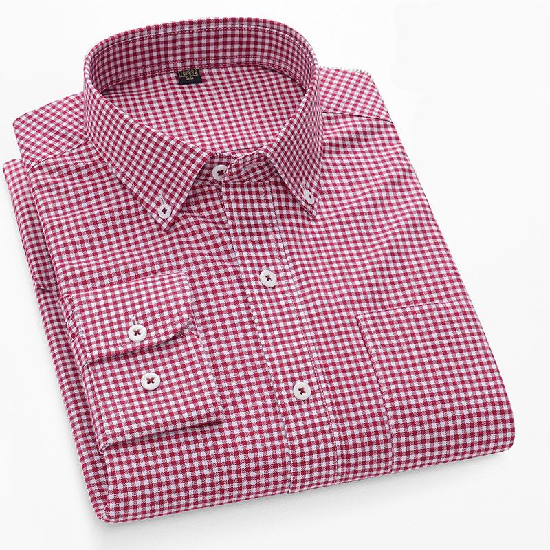 Wysokiej jakości nowa koszula Oxford 100% bawełna z długim rękawem dla męskich koszul wizytowych miękka wygodna o regularnym kroju odzież codzienna męska