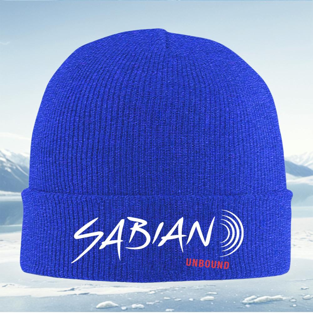 Musical Logo with Sound Waves and Unbound Design Men Women Unisex Knitted Hat Beanie Pullover Cap Winter Thermal Warm Christmas