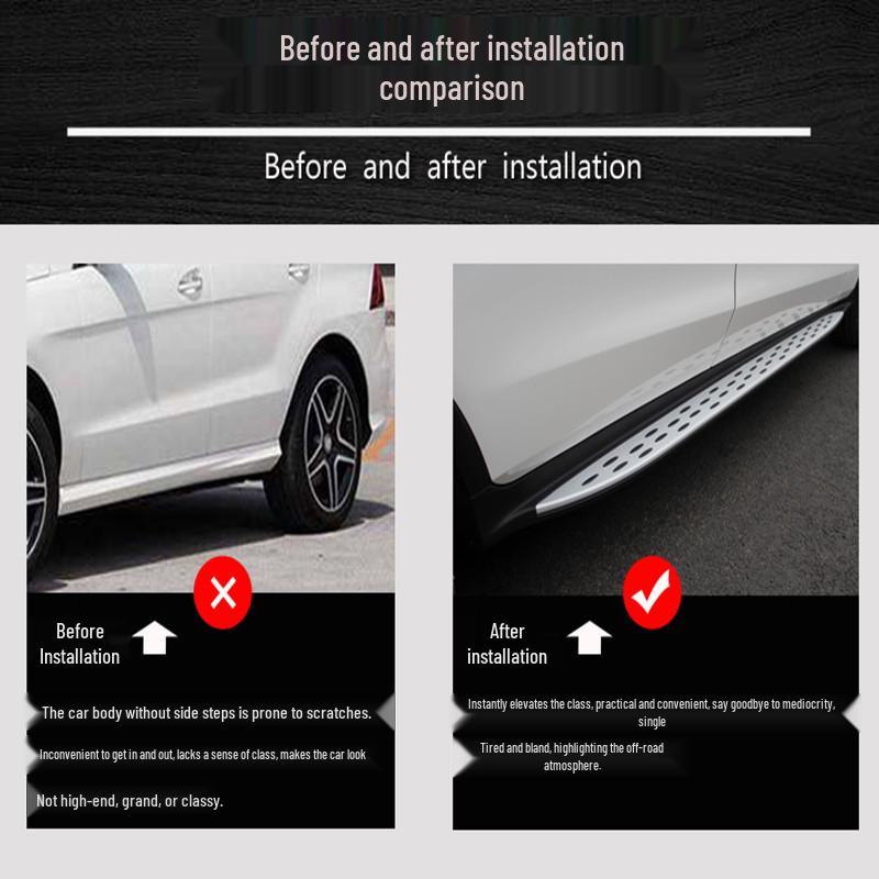 Extended Side Steps for Mercedes-Benz GLC Pedals: Compatible with GLC200, GLC260, GLC300 (Models 2016-2025)