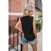 Women's Summer V-Neck Vest T-Shirt with Lace Trim Sleeveless Top