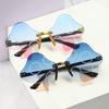 Mushroom Shape Sunglasses Irregular Rimless Sun Glasses Retro Trendy Fun Sunglasses for Women Men Halloween Decorations Party Fa