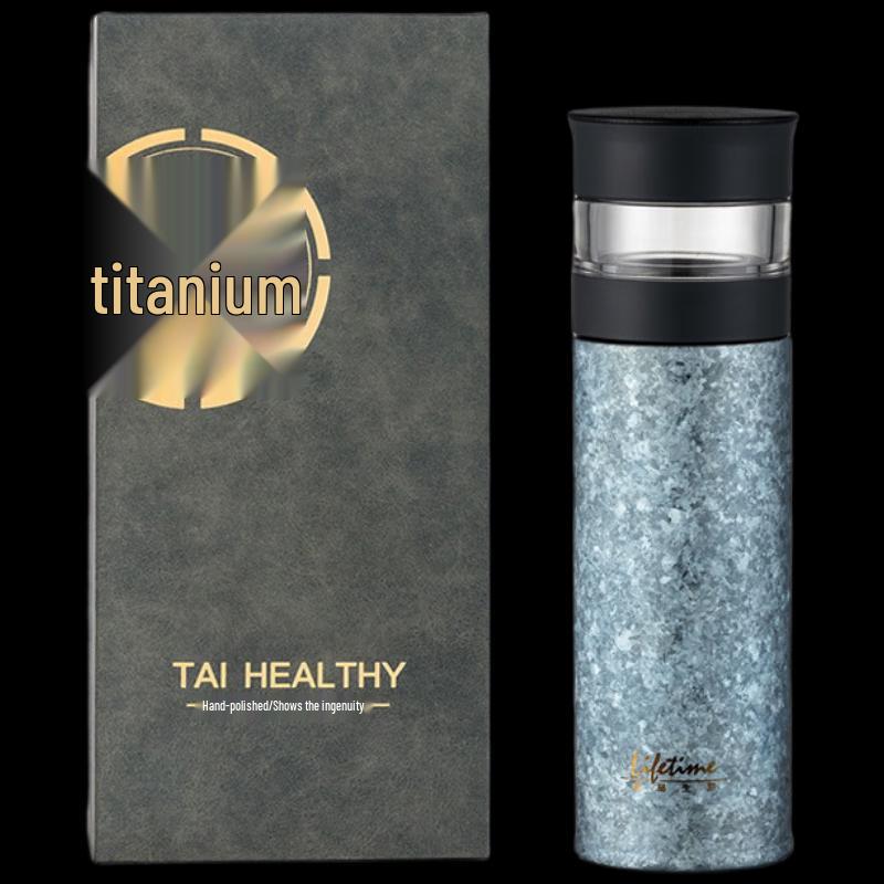 MRSIKEY Double-Layer Titanium Tea Infuser Vacuum Flask