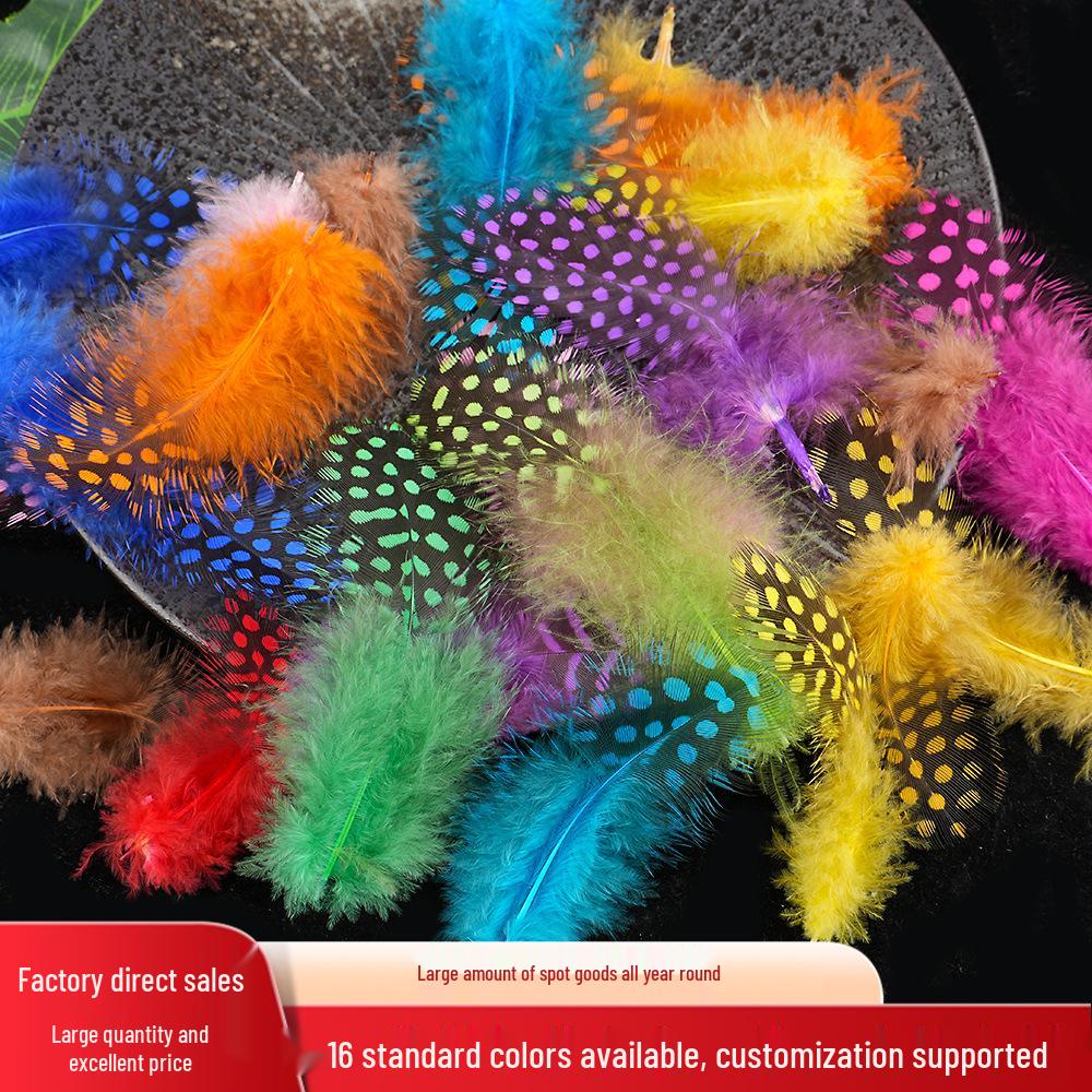 Plumes à Pois Naturelles pour Accessoires de Bâtonnet Jouet pour Chat DIY - 50 pcs.