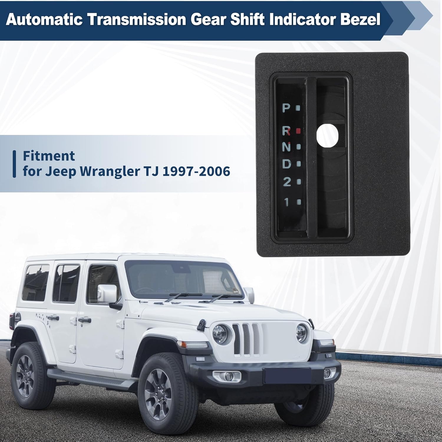 Automatic Floor Shift Indicator Bezel for Jeep Wrangler TJ 1997-2006 No.06130553 Automatic Transmission Gear Shift Indicator Bezel Auto Floor Shifter