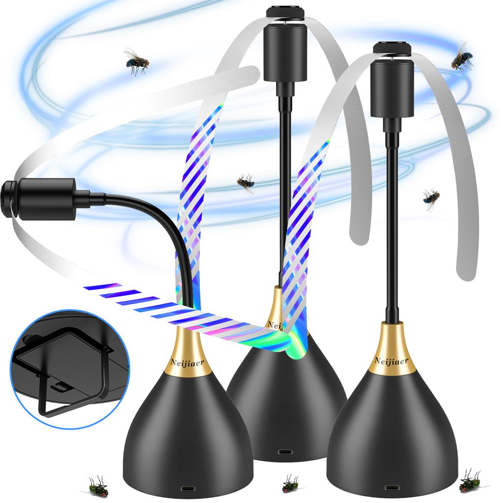 Fly Fans for Tables, Fly Repellent Fan with Soft Blades, USB or Batteries Powered, Soundless and Portable, for Picnic BBQ Party