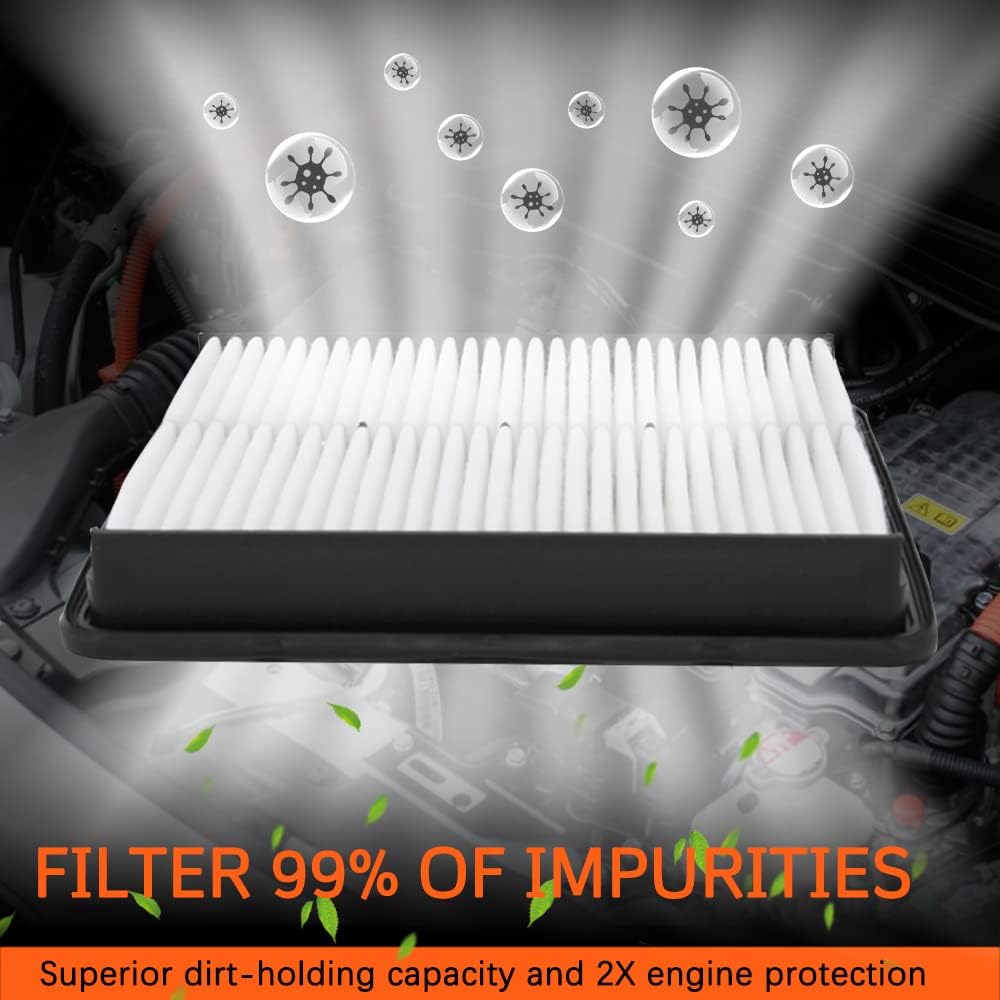 Air Filter, (CA10881) Engine Air Filter Compatible with 2011-14 Hyundai Sonata,Santa Fe (2010-12),Azera (2012-17), 2011-14 Kia Optima,Sorento