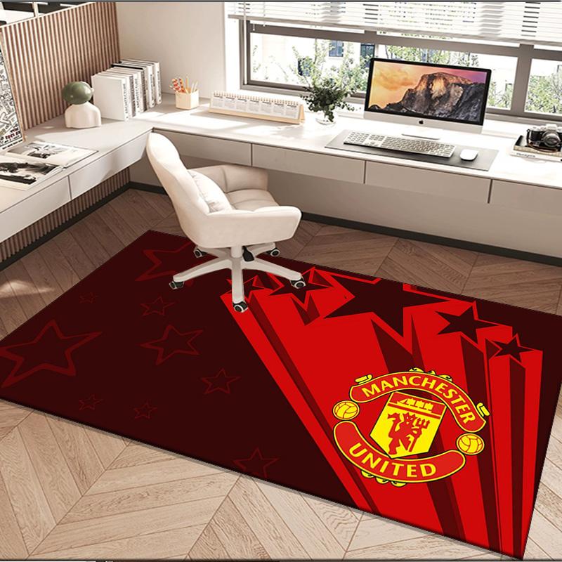1PC rug Flaming Manchester Crest Carpet, Chair Rug,Area Rug for Office Bedroom living rooms bedroom, Doormat decor Christmas fan gifts