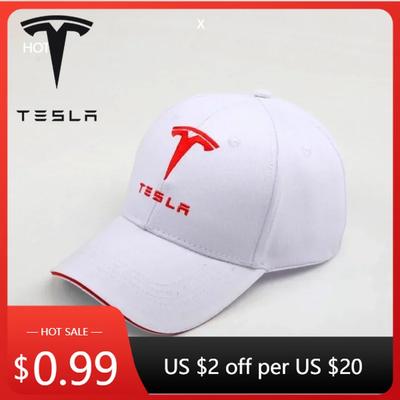 Car Sticker Tesla Four Seasons Casual for Tesla Baseball Caps Embroidery Men Women Racing Snapback Sun Hat Outdoor Sport Running